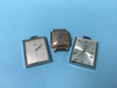 Two Longines pocket watches and a Tavannes wristwatch