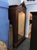 A French single mirror door armoire