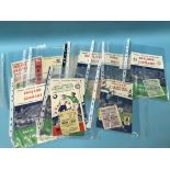 Collection of vintage 1950's and 1960's England football programmes and ticket stubs, including vs