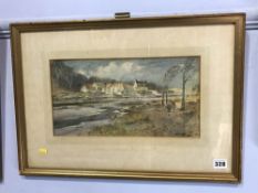Watercolour, 'A tidal River, Holywell Dene', Thomas Swift Hutton, 1919, 54 x 38cm