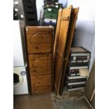 Pine triple door wardrobe and top box