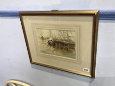 Watercolour, 'Coal Staithes, Mill Dam, South Shields', Thomas Wilkinson, 46 x 39cm