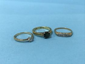 Three 18ct gold rings, 8g