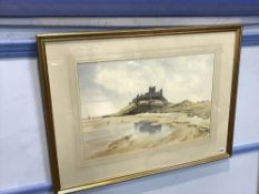 Watercolour, 'Bamburgh Castle, Northumberland', Thomas Wilkinson, 80 x 60cm