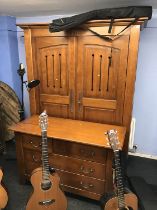 A Bernard Siguier wardrobe and chest of drawers