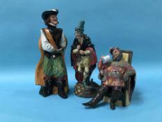 Three Royal Doulton figures 'Foaming Quart', 'The Pied Piper' and 'Cavalier'