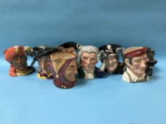 Eight Royal Doulton Character jugs