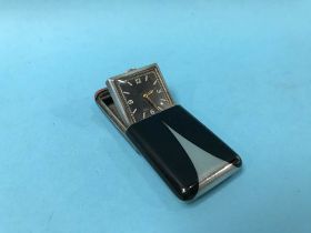 A silver enamelled Brevet purse watch