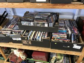 Four boxes of DVDs