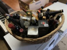 A basket of assorted wine