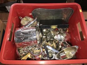 Assorted silver plate, cutlery etc