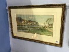 Watercolour, 'A tidal River, Holywell Dene', Thomas Swift Hutton, undated, 64 x 42cm