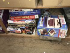 Quantity of board games and toys