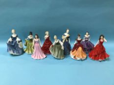 Nine various Royal Doulton figures