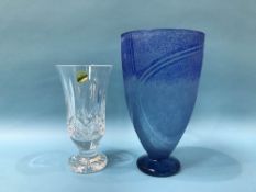 A boxed Waterford flower vase and a boxed National Glass Centre vase