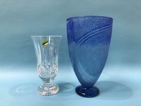 A boxed Waterford flower vase and a boxed National Glass Centre vase