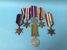Six Second World War medals/stars, all original with ribbons