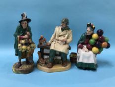 Three Royal Doulton figures 'Lunchtime', 'The Mask Seller' and 'The Balloon Seller' (3)