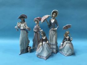 Five Lladro figurines