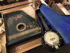 A guitar-zither and a mandolin