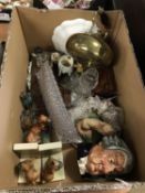 Capo Di Monte dogs, Royal Doulton Toby jugs, Sowerby boat etc