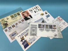 Collection of autographed first day covers including Angela Rippon, Humphrey Lytttelton, Esther