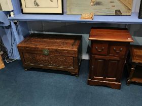 Oriental chest and a two door cabinet