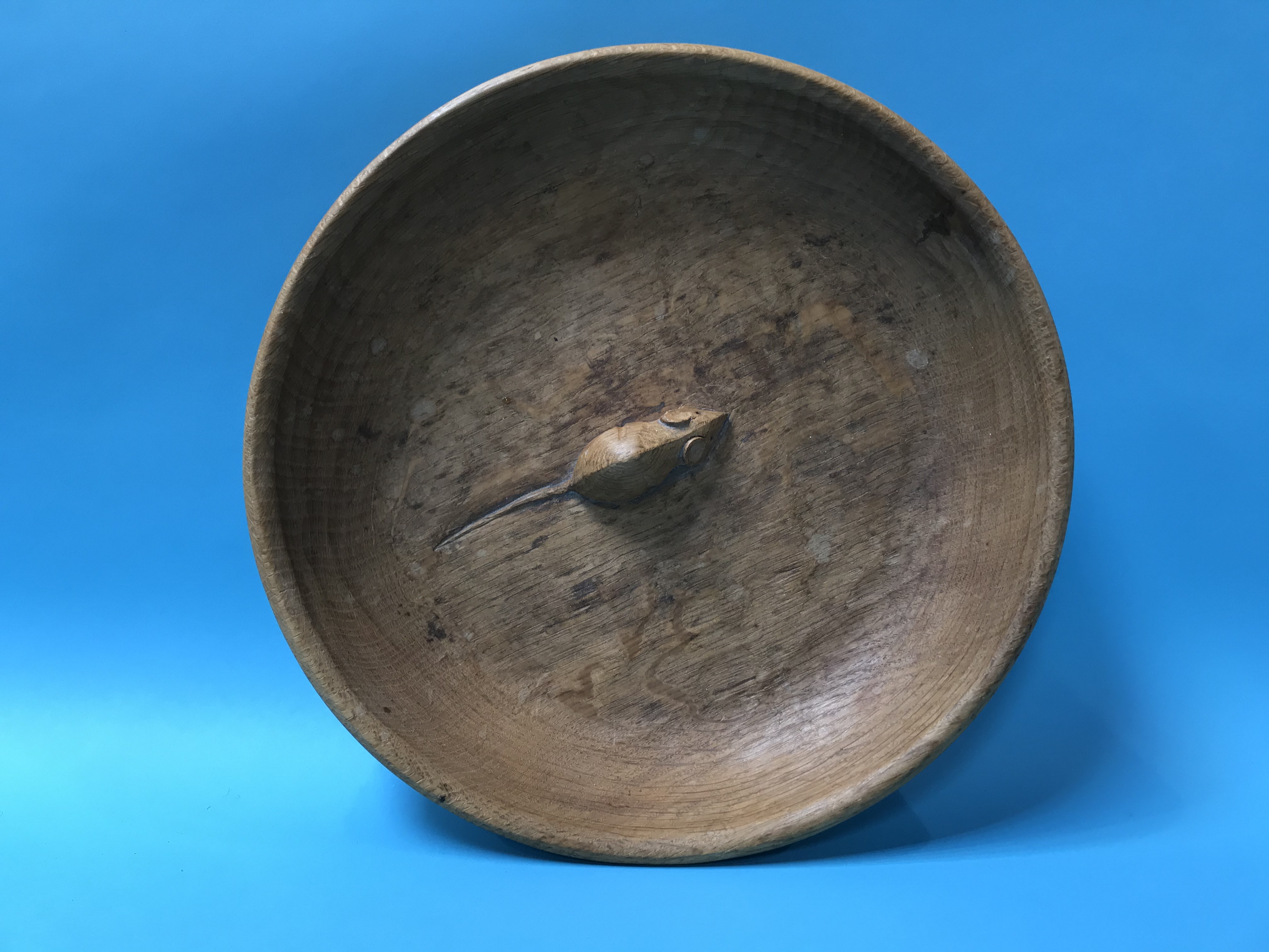 An oak Robert 'Mouseman' Thompson circular shallow bowl