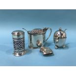 Silver salts, spoons and a Vesta, 7oz