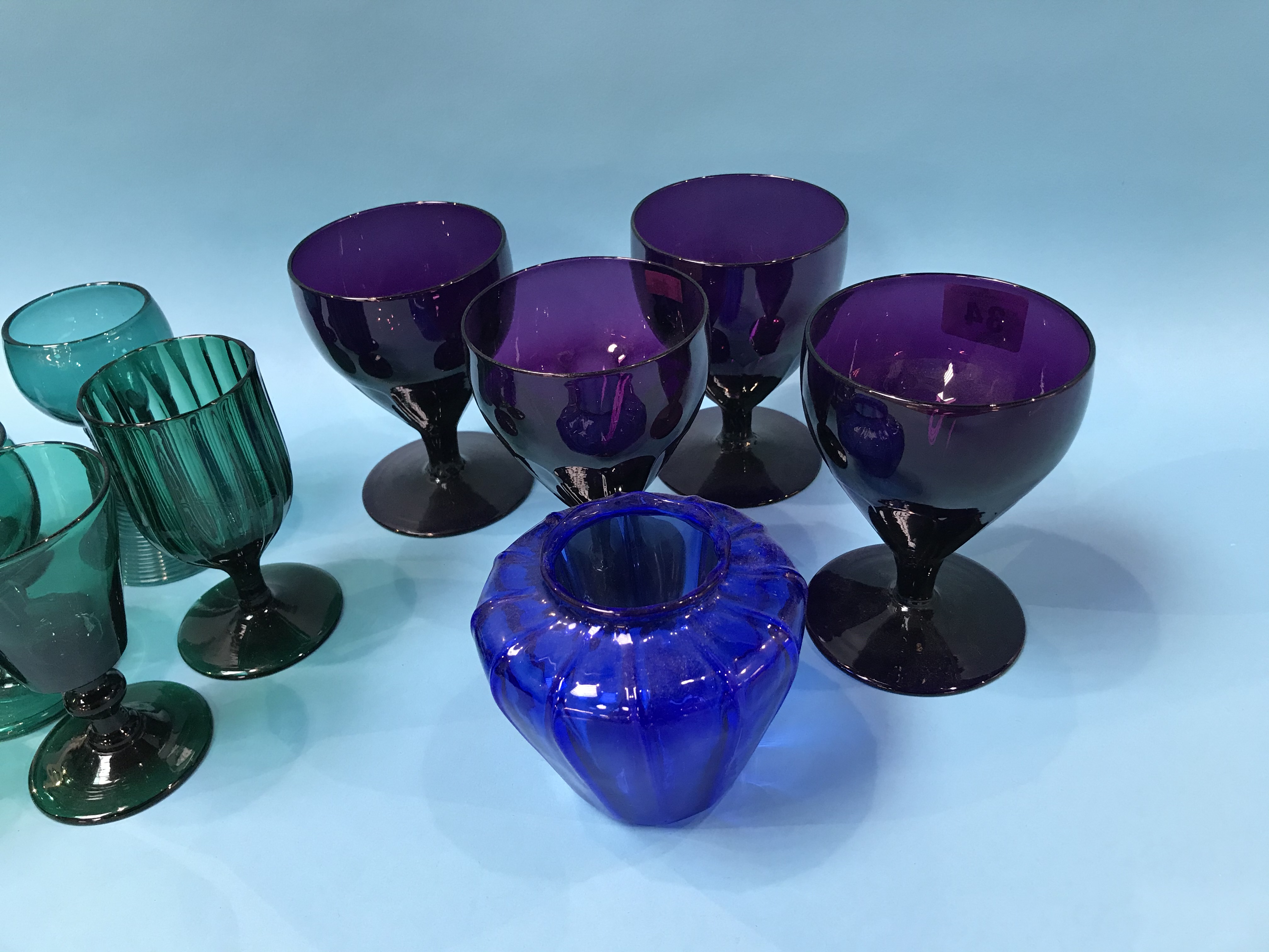 Collection of coloured wine glasses and other glasses - Image 3 of 3