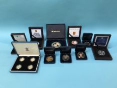 A collection of silver coins and commemoratives etc.