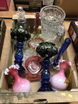 Assorted glass including lustres etc