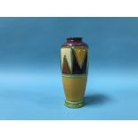 A small Clarice Cliff geometric design vase, H 14cm