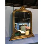 Gilt overmantle mirror, 109cm x 89cm