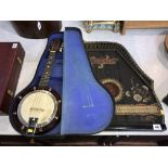 A Zither and a banjo