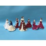 Seven various Royal Worcester figures