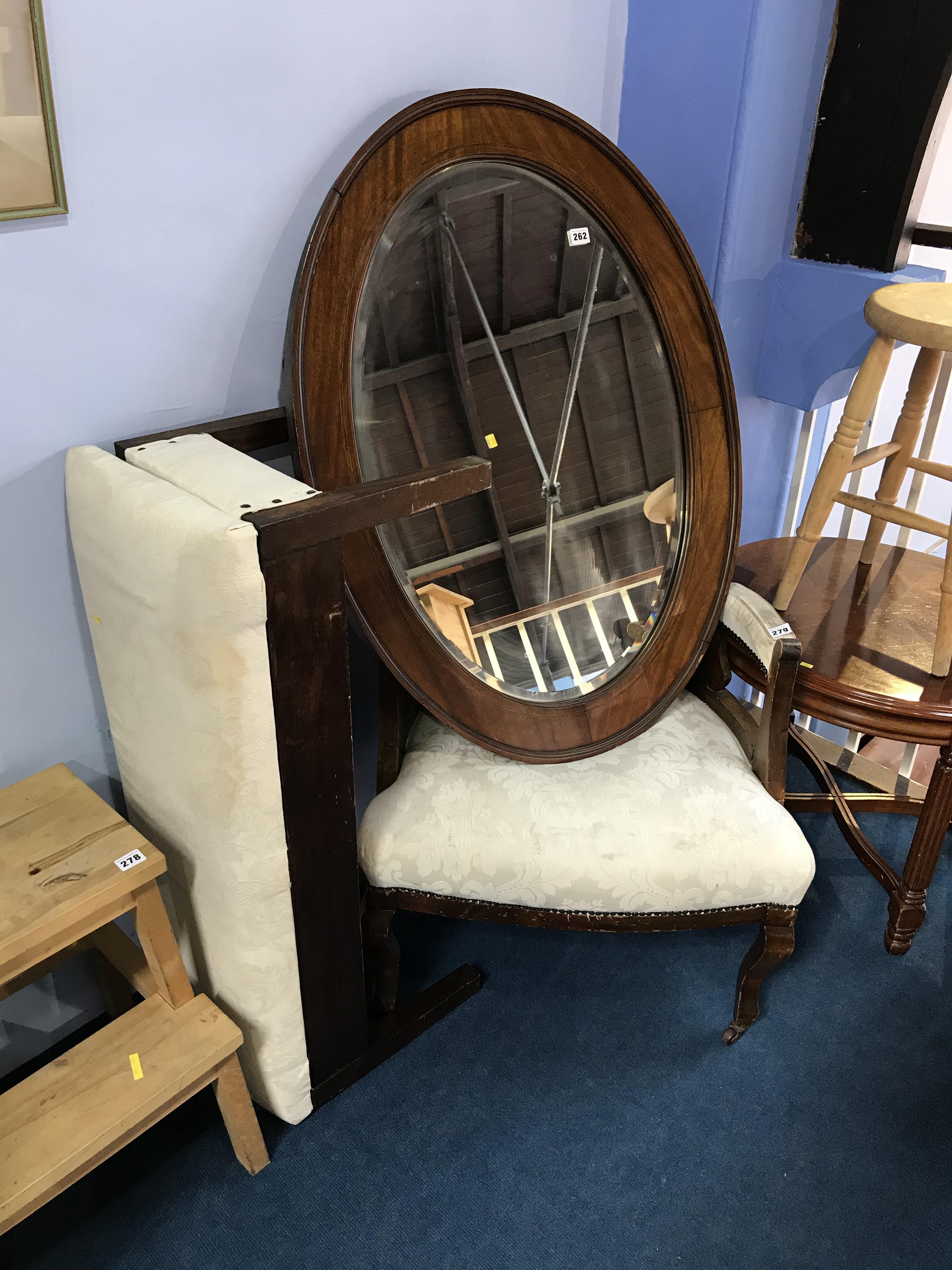 Edwardian tub chair and piano stool