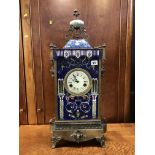 A large Cloisonne decorated eight day clock