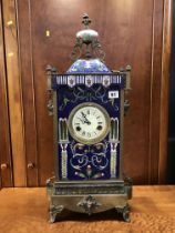 A large Cloisonne decorated eight day clock