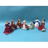 Seven various Royal Doulton figures