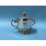 A Britannia silver lidded cup/porringer, Robert Frederick Fox, London, 13oz