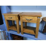 Pair of light oak bedside tables