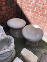 Garden statuary: Pair of mushrooms