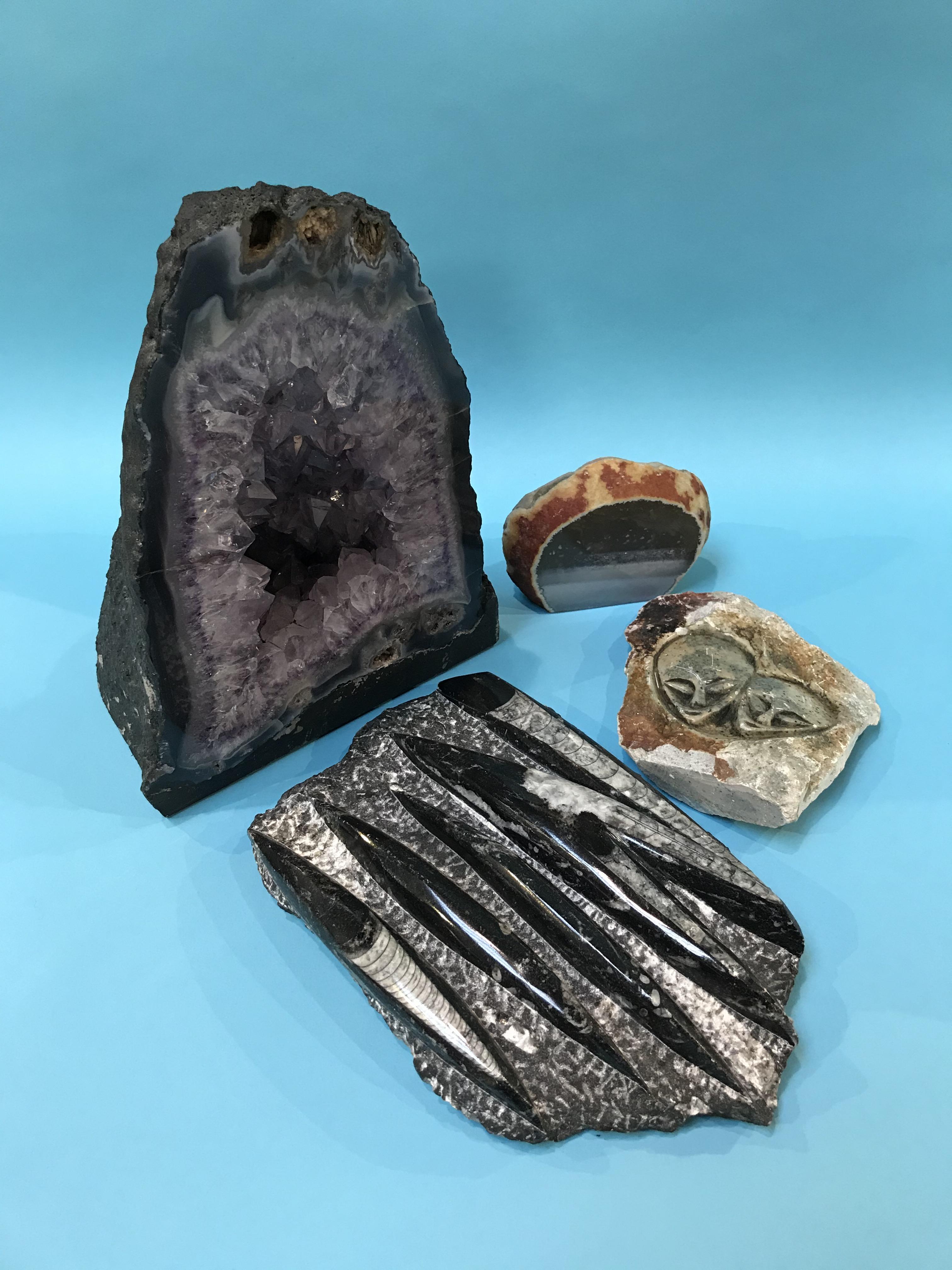 An amethyst geode and various other items - Image 2 of 2