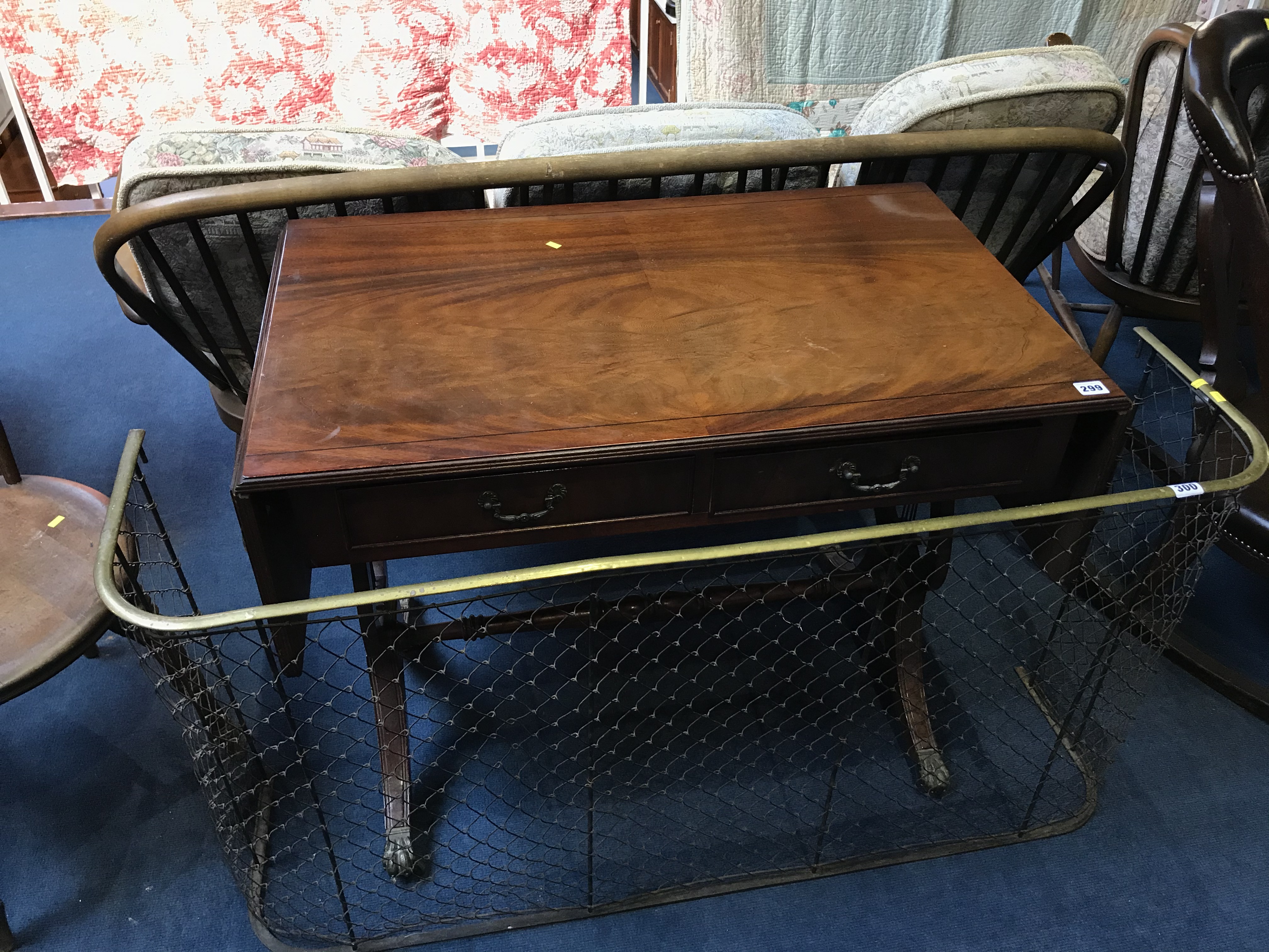 Reproduction mahogany sofa table