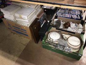 Quantity of collectors plates, two trays of assorted etc.