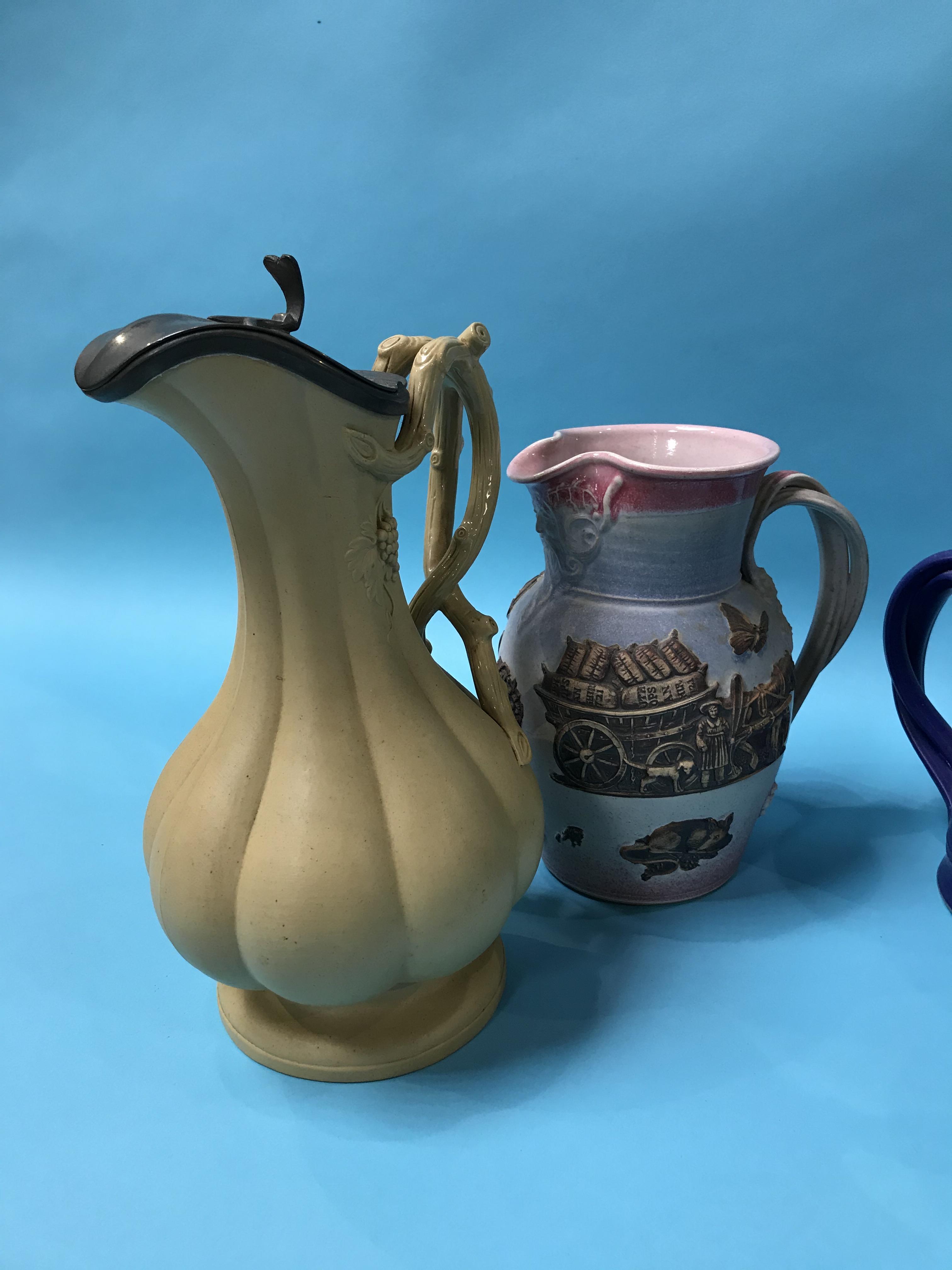 A water jug and tankard by Martin Homer, a Victorian water jug and a Bacchus tankard - Image 3 of 3