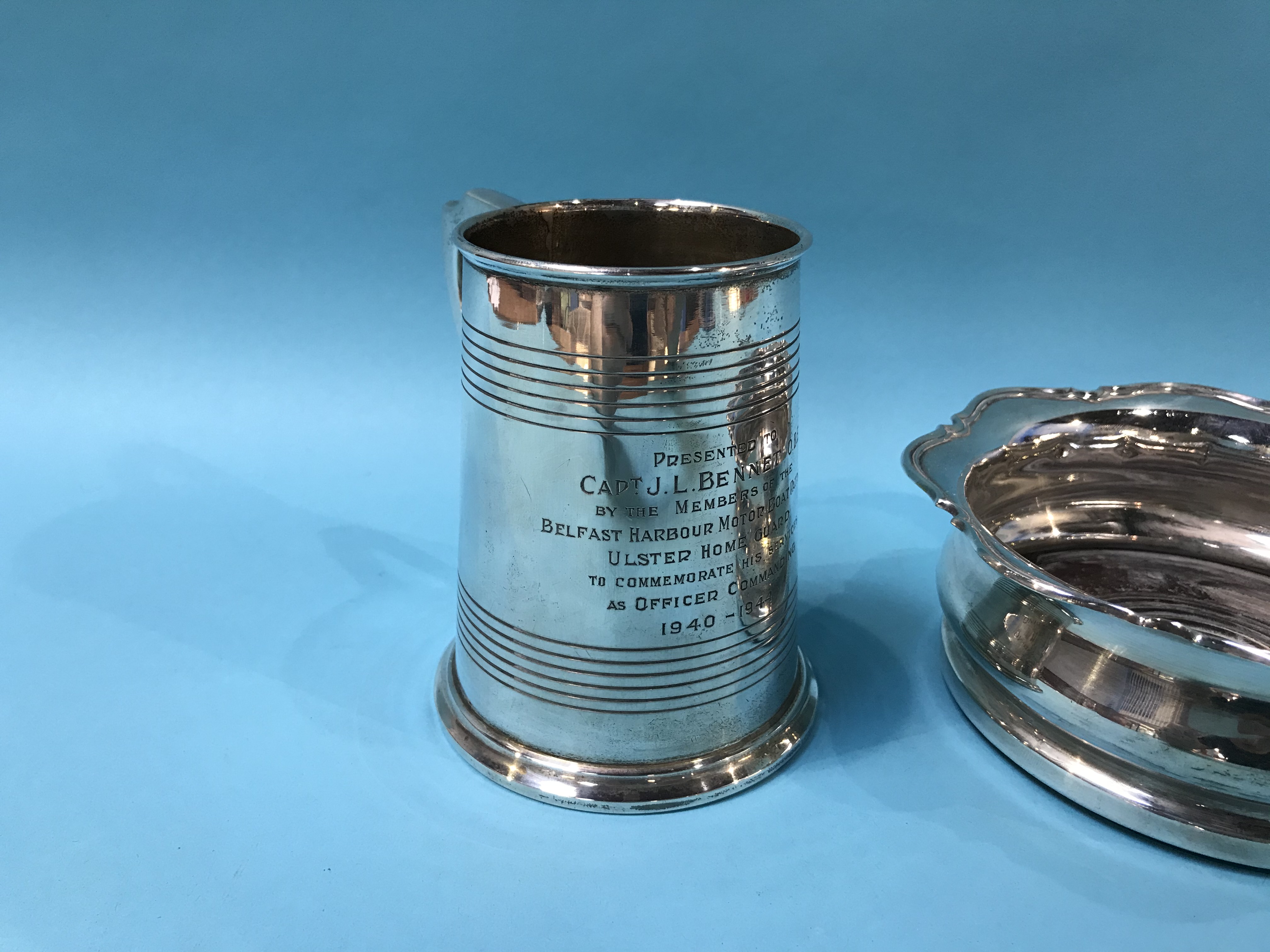 A silver tankard, 11oz and a silver wine coaster - Image 3 of 3