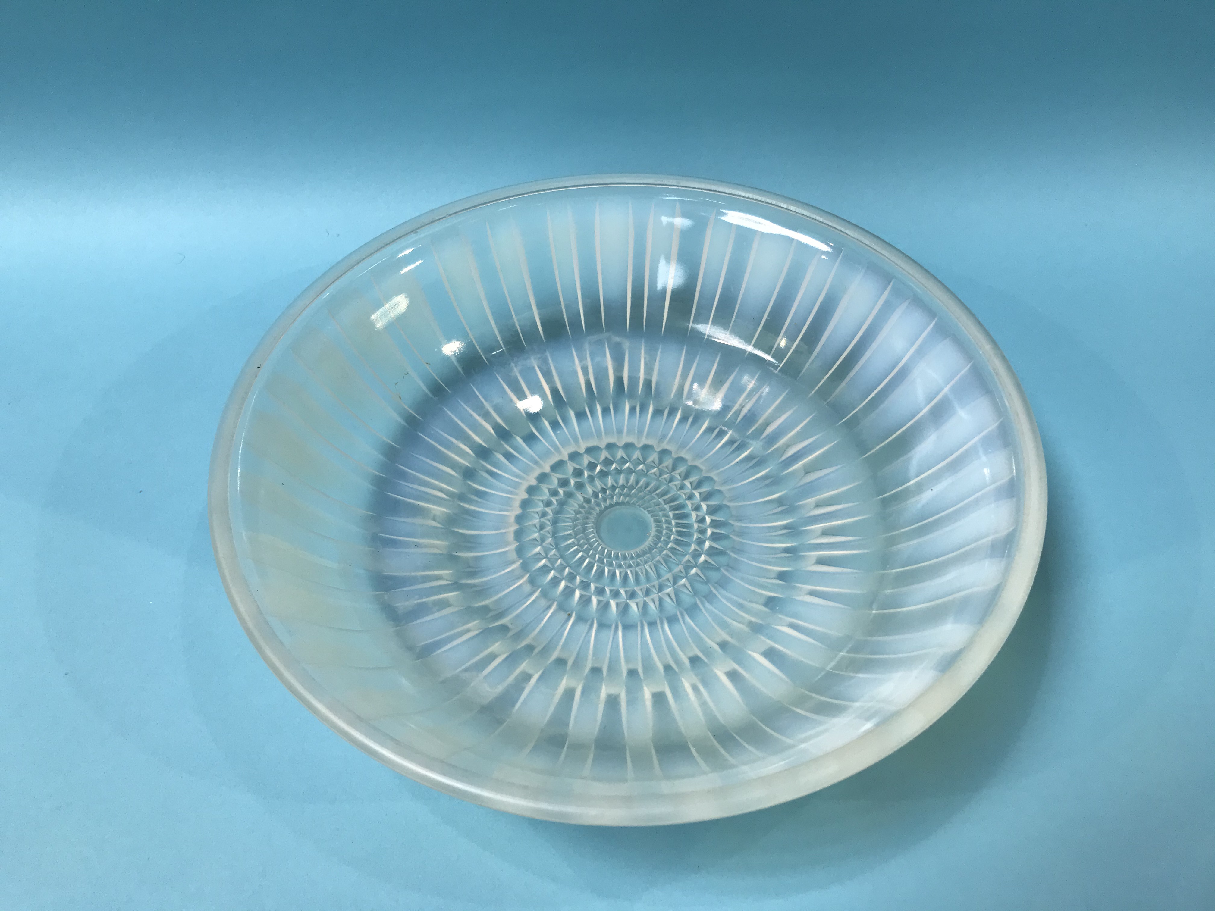 A French opalescent glass shallow bowl