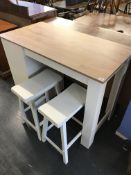 Modern kitchen bar and two stools